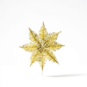 toppstjärna i guld glitter för julgran