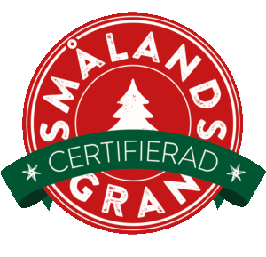 Smålandsgran logo med certifikat-banderoll